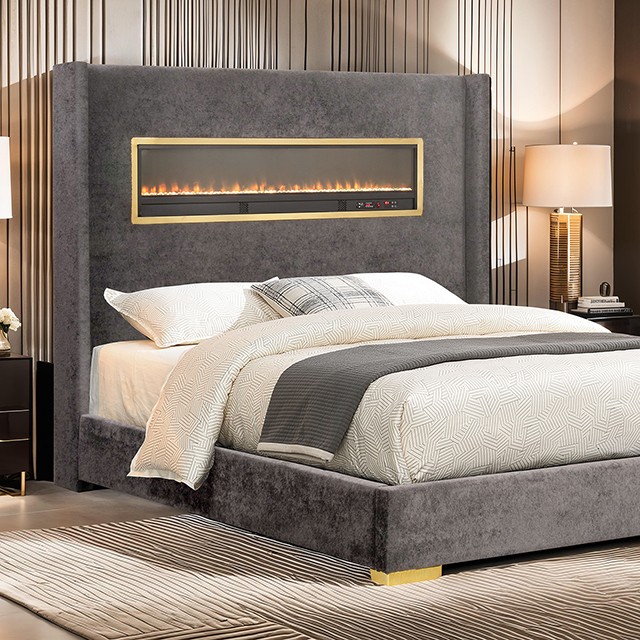 Danvers Gray Bed Fm74003Gy By Furniture Of America | Mobilia Cleopatra 3 Danvers Gray Bed FM74003GY By Furniture Of America - Image 1