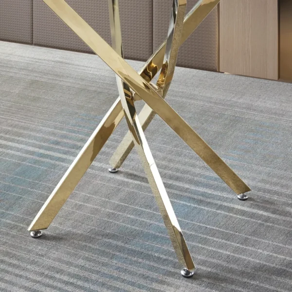 DT666 Round Tempered Glass Dining Table By Artisan Furniture - Image 4