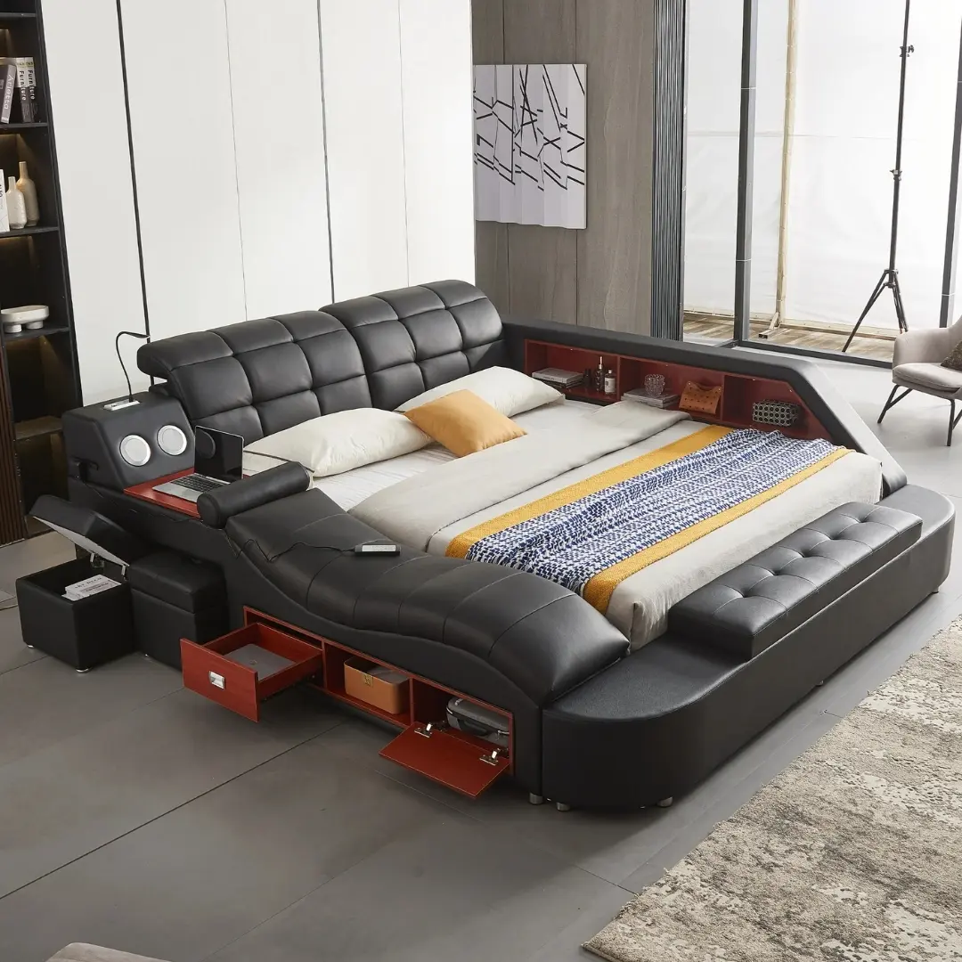 L9016 Leather Bed With Storage By Artisan Furniture | Mobilia Cleopatra 3 L9016 Leather Bed With Storage By Artisan Furniture - Image 1