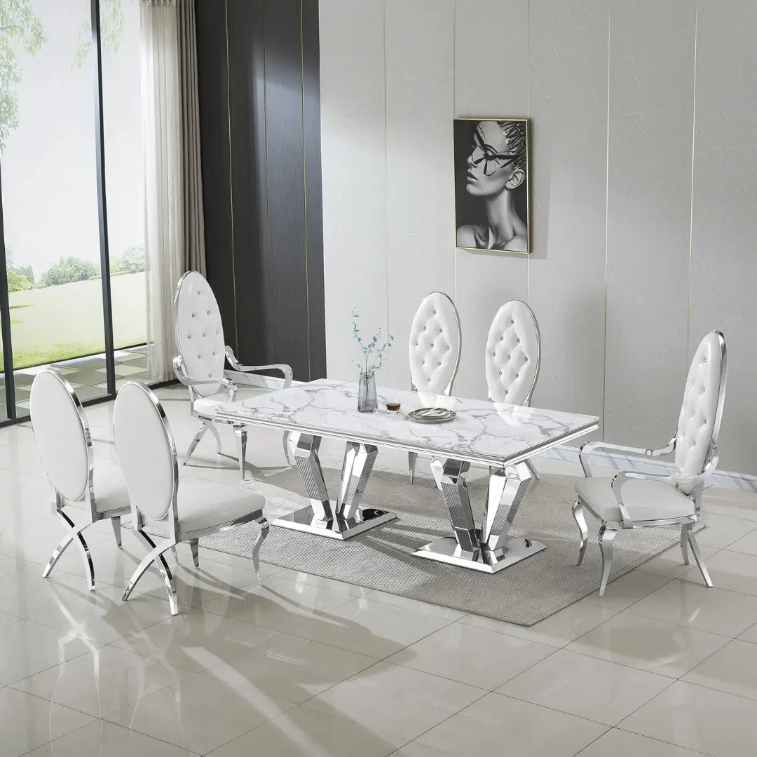 Rdt308 Marble Dining Table By Artisan Furniture | Mobilia Cleopatra 3 RDT308 Marble Dining Table By Artisan Furniture - Image 1