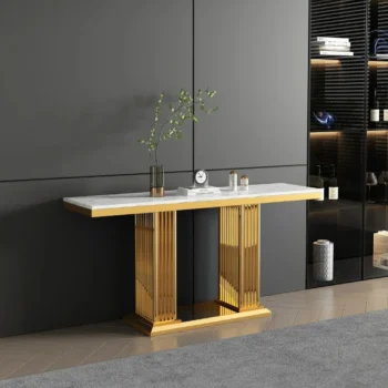 ST052 White Marble Console Table by Artisan Furniture