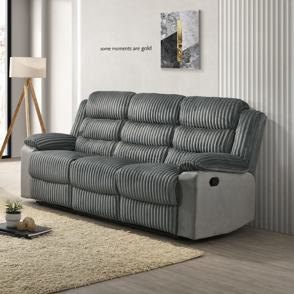 Lesley Motion Sofa In Gray Corduroy Lv04620 By Acme | Mobilia Cleopatra 3 Lesley Motion Sofa in Gray Corduroy