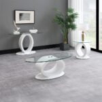 Larry End Table in White High Gloss Finish LV03186 By ACME - Image 3