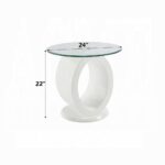 Larry End Table in White High Gloss Finish LV03186 By ACME - Image 2