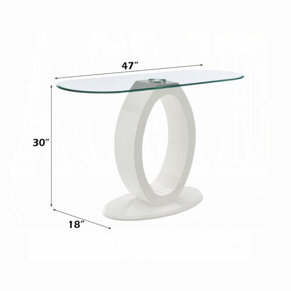 Larry Sofa Table in White High Gloss Finish LV03187 By ACME - Image 2