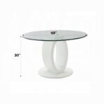 Larry Round Dining Table in White High Gloss Finish DN03175 By ACME - Image 2