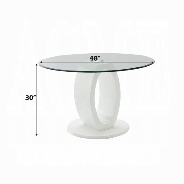 Larry Round Dining Table in White High Gloss Finish DN03175 By ACME - Image 2