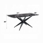 Klaus Black Dining Table with Crystal Tempered Glass Top DN03045 By ACME - Image 3