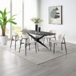 Klaus Black Dining Table with Crystal Tempered Glass Top DN03045 By ACME - Image 4
