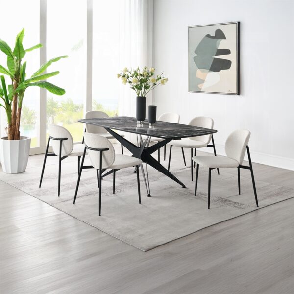 Klaus Black Dining Table with Crystal Tempered Glass Top DN03045 By ACME - Image 4