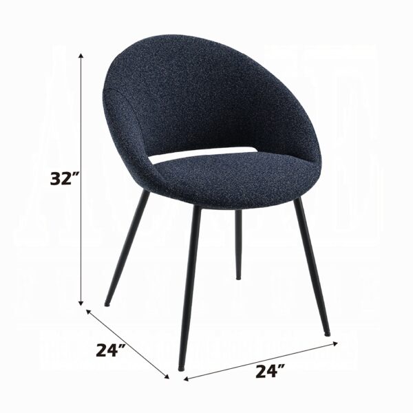 Klaus Side Chair in Black Boucle Set of 2 By ACME - Image 4