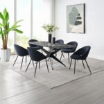 Klaus Black Dining Table with Crystal Tempered Glass Top DN03045 By ACME - Image 5