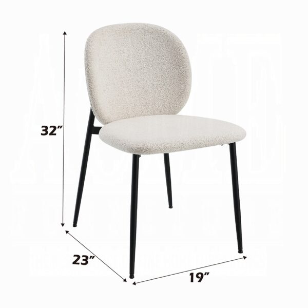 Klaus Side Chair in White Boucle Set of 2 By ACME - Image 3