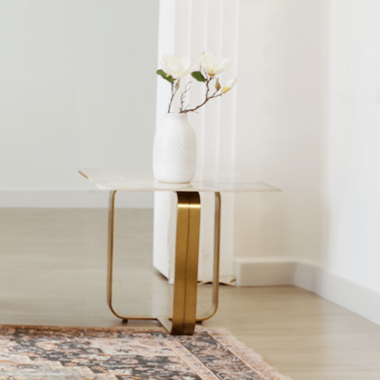White And Gold End Table Hd-3156 By Homey Design | Mobilia Cleopatra 3 white And Gold End Table HD-3156