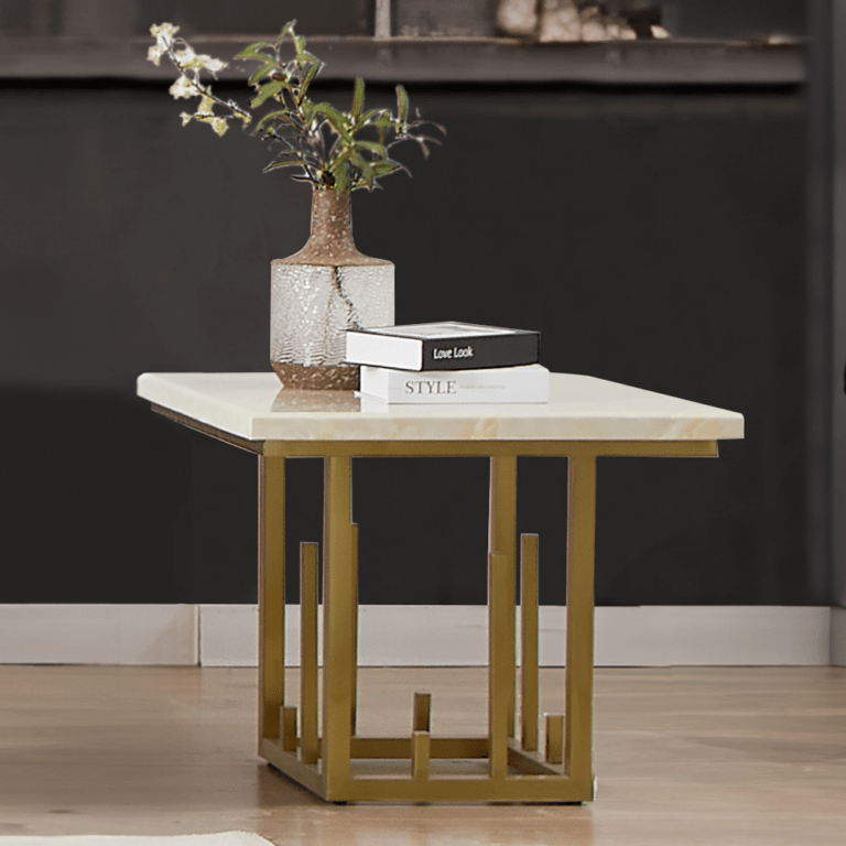 Homey Design Hd-06 End Table In Luxury Gold Finish | Mobilia Cleopatra 3 Luxury End Table HD-06