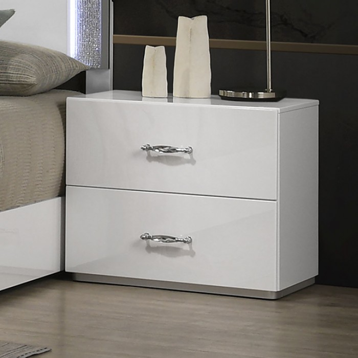 Stoholm White Nightstand Fm72000Wh-N By Furniture Of America | Mobilia Cleopatra 3 Stoholm White Nightstand FM72000WH-N By Furniture Of America - Image 1