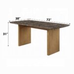 Jaramillo Dining Table With Marble Top & Natural Finish DN03465 By ACME - Image 2