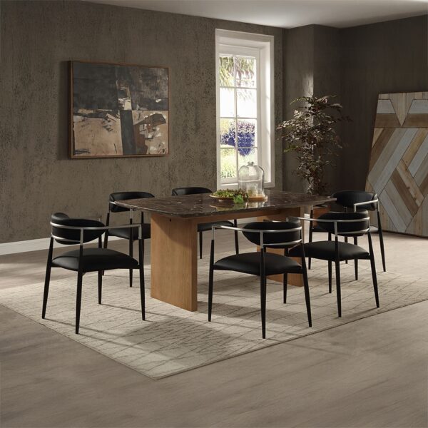 Jaramillo Dining Table With Marble Top & Natural Finish DN03465 By ACME - Image 3