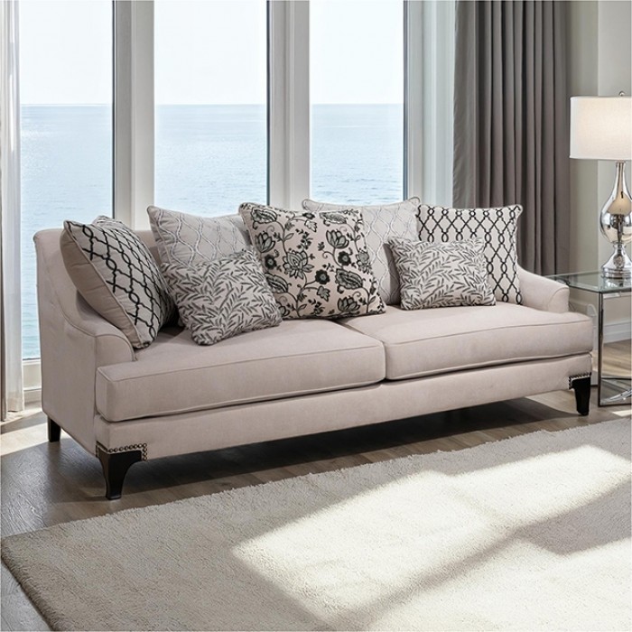 Lowell Beige Sofa Sm2201Tp-Sf By Furniture Of America | Mobilia Cleopatra 3 Lowell Beige Sofa SM2201TP-SF By Furniture Of America - Image 1
