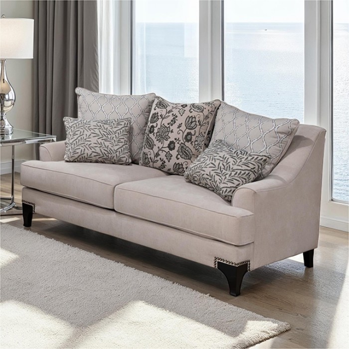Lowell Beige Loveseat Sm2201Tp-Lv By Furniture Of America | Mobilia Cleopatra 3 Lowell Beige Loveseat SM2201TP-LV By Furniture Of America - Image 1