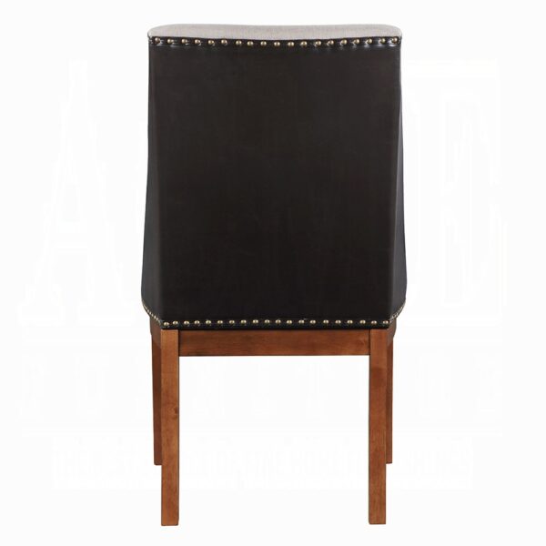 Gilsea Side Chair in Brown Leather Set of 2 By ACME - Image 3