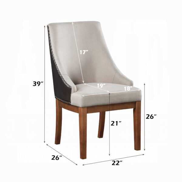 Gilsea Side Chair in Brown Leather Set of 2 By ACME - Image 4