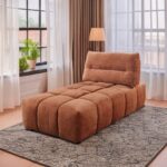 Loanna Moludar - Chaise in Coral Red Chenille