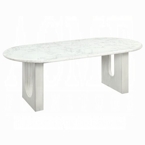 Zayn Dining Table with White Natural Marble Top DN04205 By ACME - Image 2