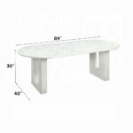 Zayn Dining Table with White Natural Marble Top DN04205 By ACME - Image 4