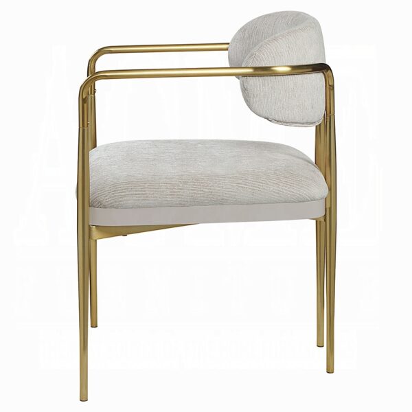 Zayn Arm Chair in Beige Chenille Set of 2 By ACME - Image 2