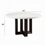 Edwyn Round Dining Table with White Natural Marble Top DN05205 By ACME - Image 2