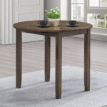 Damica Round Dining Table in Walnut Finish