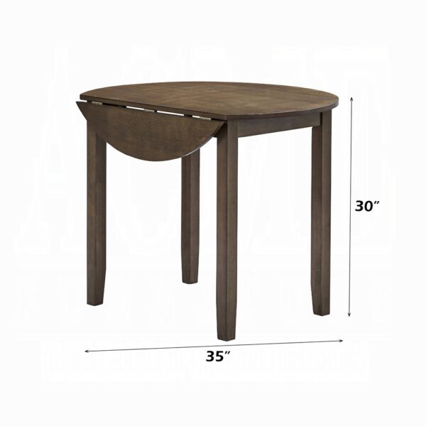 Damica Round Dining Table in Walnut Finish DN04030 By ACME - Image 4