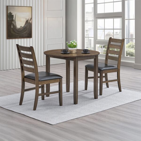 Damica Round Dining Table in Walnut Finish DN04030 By ACME - Image 5