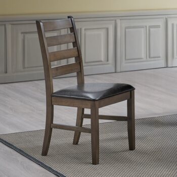 Damica Side Chair in Brown Leather