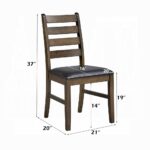 Damica Side Chair in Brown Leather Set of 2 By ACME - Image 3