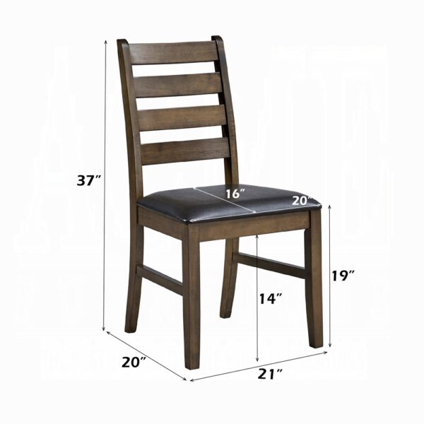 Damica Side Chair in Brown Leather Set of 2 By ACME - Image 3