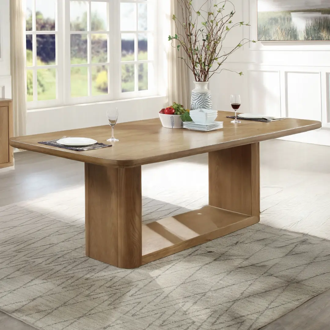 Zoey Rectangular Dining Table In Oak Finish By Acme | Mobilia Cleopatra 3 Zoey Rectangular Dining Table in Oak Finish By ACME - Image 1