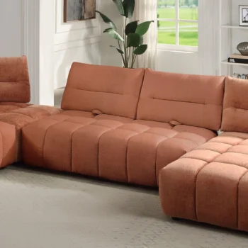 Loanna Moludar – Loveseat in Coral Red Linen By ACME