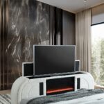 Shelyn Bed with LED, TV Cabinet, Fireplace & Bluetooth By ACME - Image 3