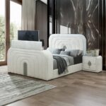 Shelyn Bed with LED, TV Cabinet, Fireplace & Bluetooth By ACME - Image 4