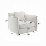 Yolanda Chair with Pillow in Beige Chenille LV03607 By ACME - Image 4