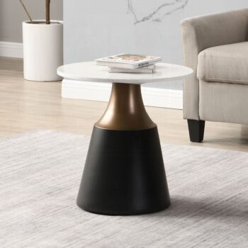 Jaramillo End Table with White Natural Marble Top