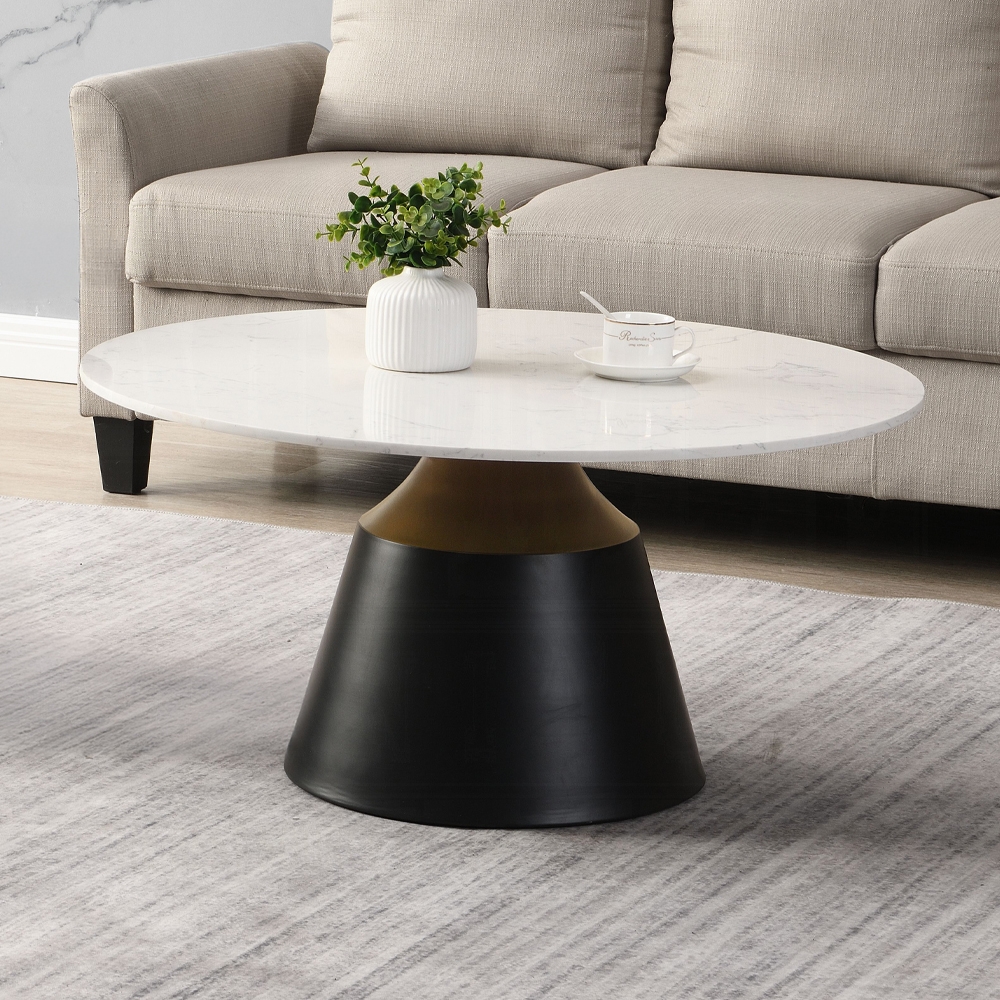 Jaramillo Coffee Table With White Natural Marble Top Lv04045 By Acme | Mobilia Cleopatra 3 Jaramillo Coffee Table with White Natural Marble Top