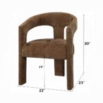 Leonardo Arm Chair in Brown Linen Set of 2 By ACME - Image 3