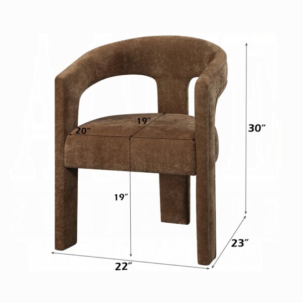 Leonardo Arm Chair in Brown Linen Set of 2 By ACME - Image 3