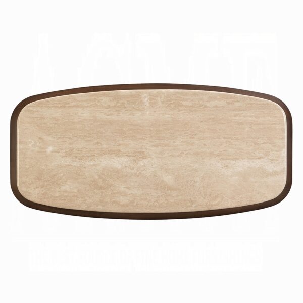 Kasha Coffee Table with Travertine Top LV03325 By ACME - Image 2