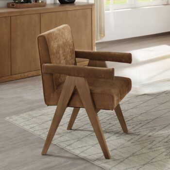 Zoey Arm Chair in Chocolate Chenille