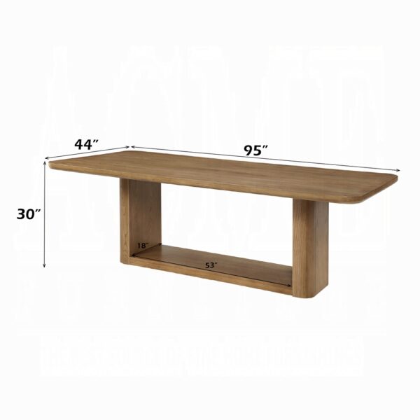 Zoey Rectangular Dining Table in Oak Finish DN04075 By ACME - Image 4