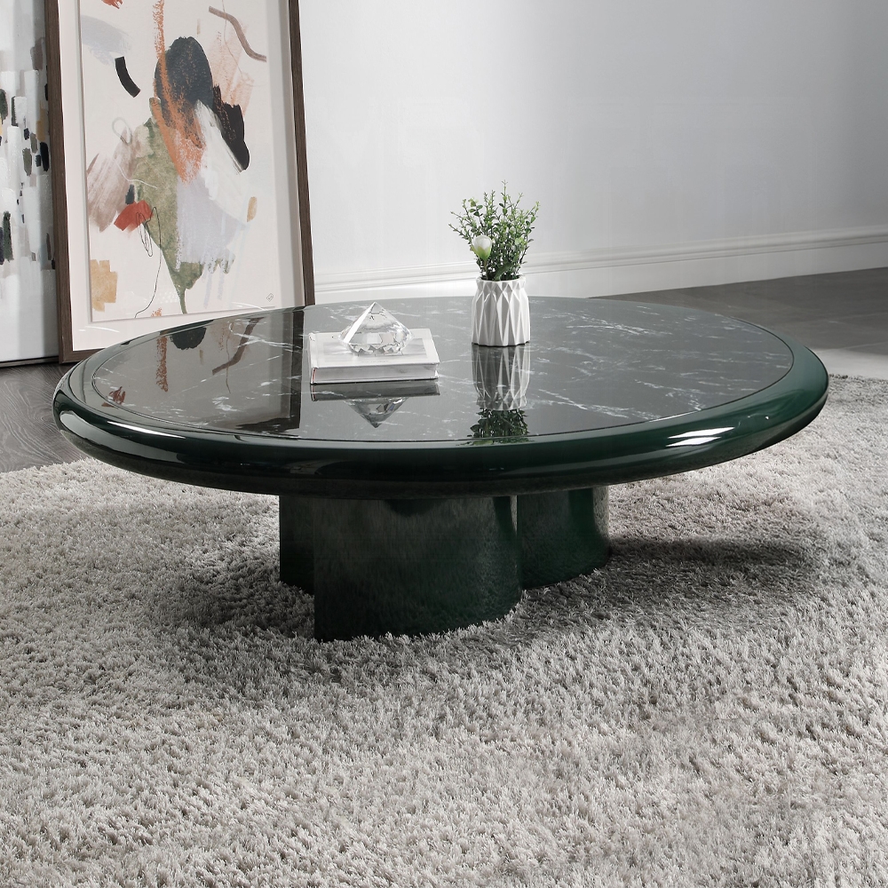 Ronald Coffee Table In Dark Green Marble Top Lv03895 By Acme | Mobilia Cleopatra 3 Ronald Coffee Table in Dark Green Marble Top